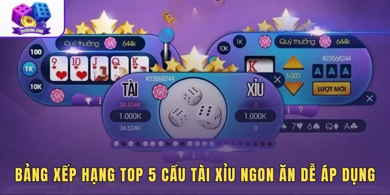 Top 5 cầu tài xỉu ngon ăn so sánh theo độ dễ nhận biết và rủi ro